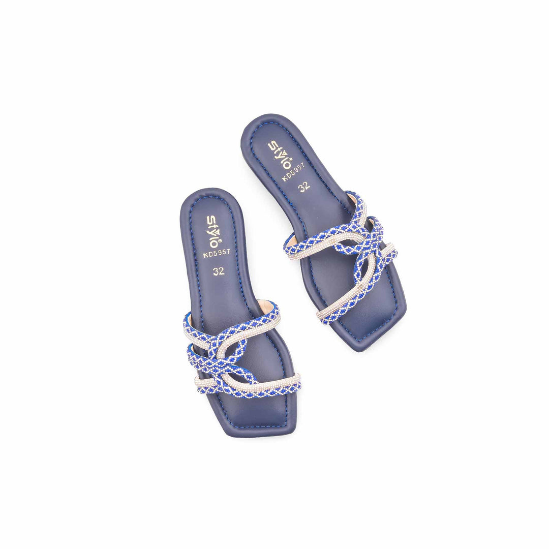Girls Navy Fancy Slipper KD5957