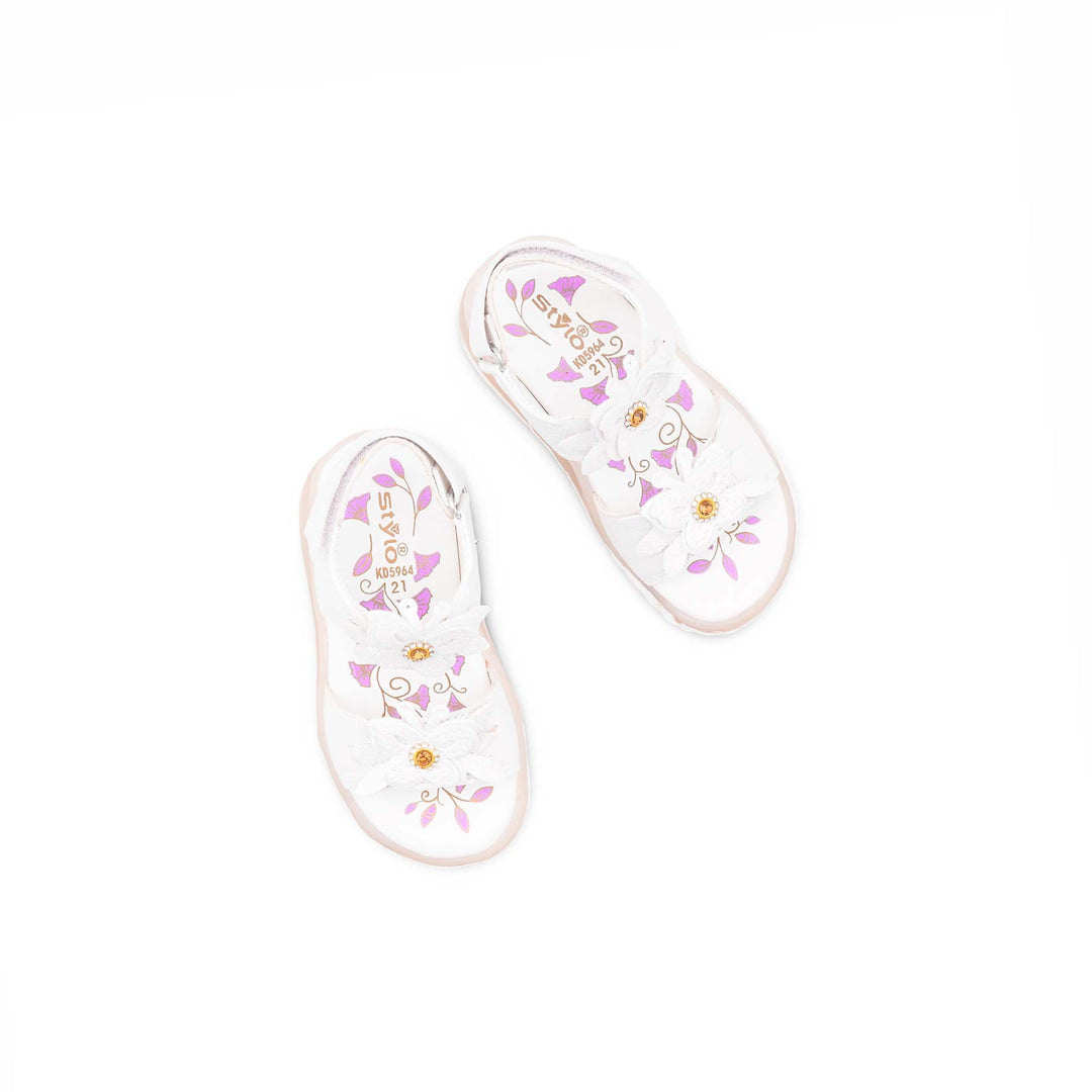 Girls White Formal Sandal KD5964