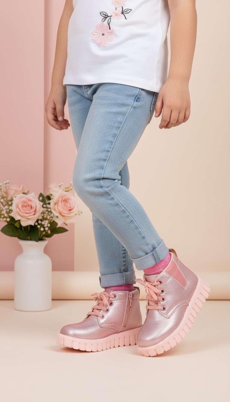 Girls Champagne Formal Long Shoes KD8078