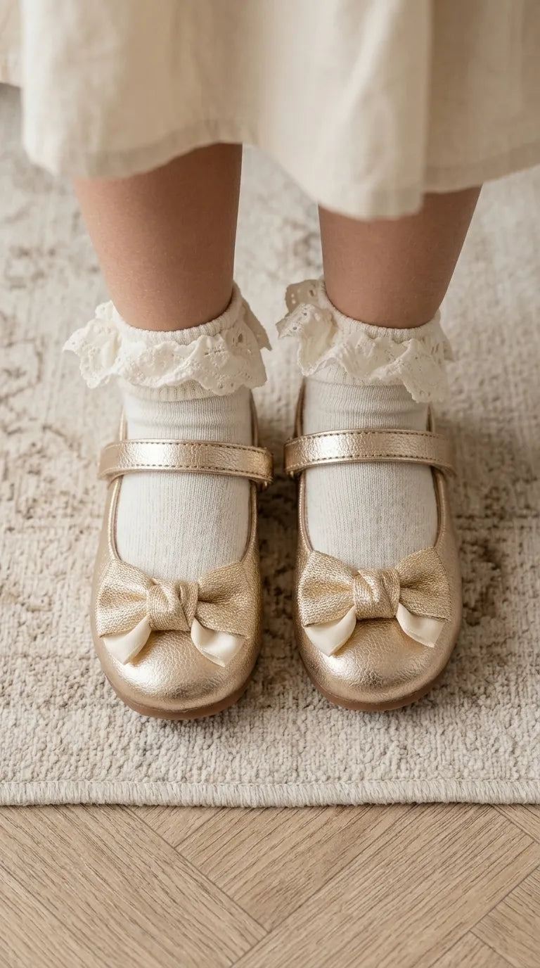 Girls Golden Fancy Pumps KD8248