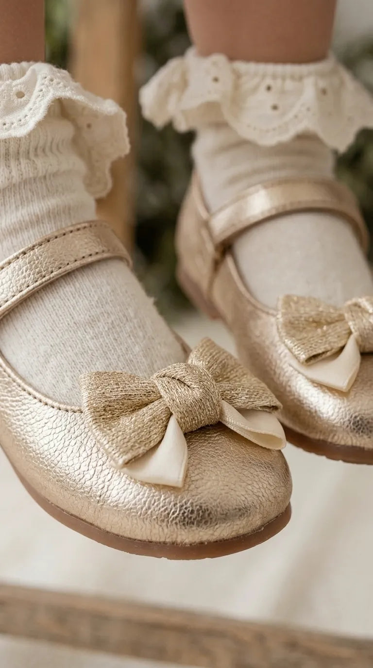 Girls Golden Fancy Pumps KD8248