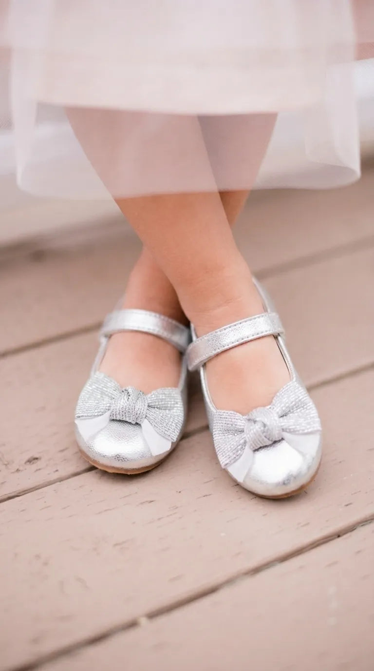 Girls Silver Fancy Pumps KD8248