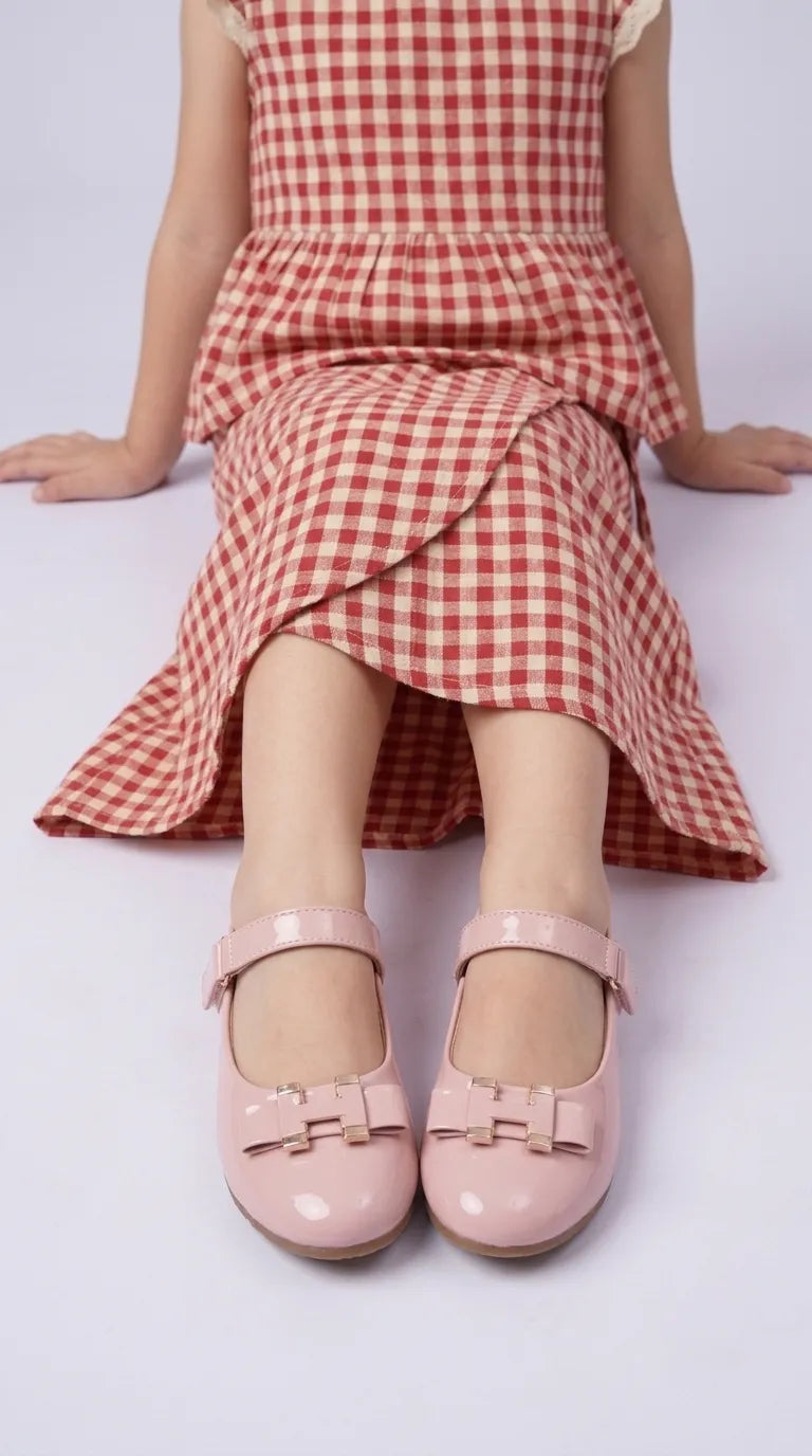 Girls Pink Formal Pumps KD8253