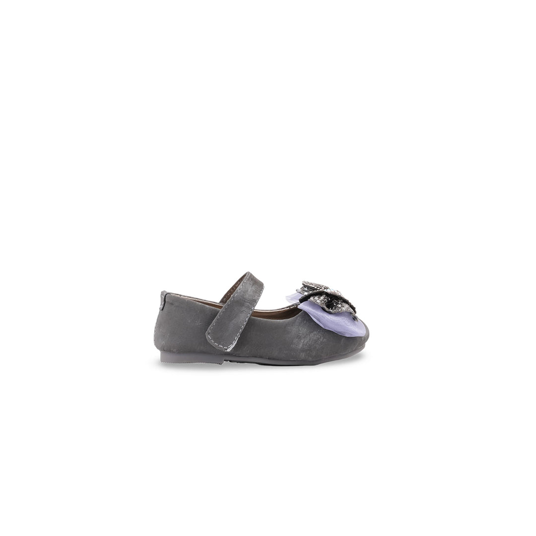 Girls Grey Formal Pumps KD8255