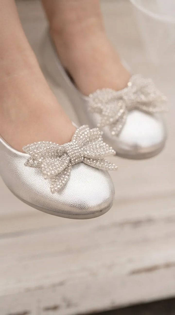 Girls Silver Fancy Pumps KD8265