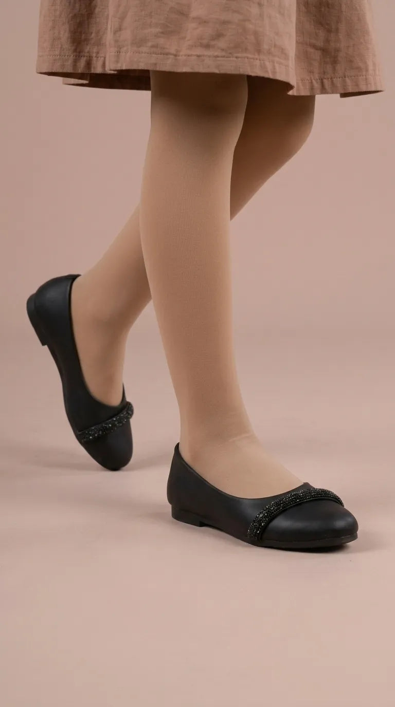 Girls Black Formal Pumps KD8270