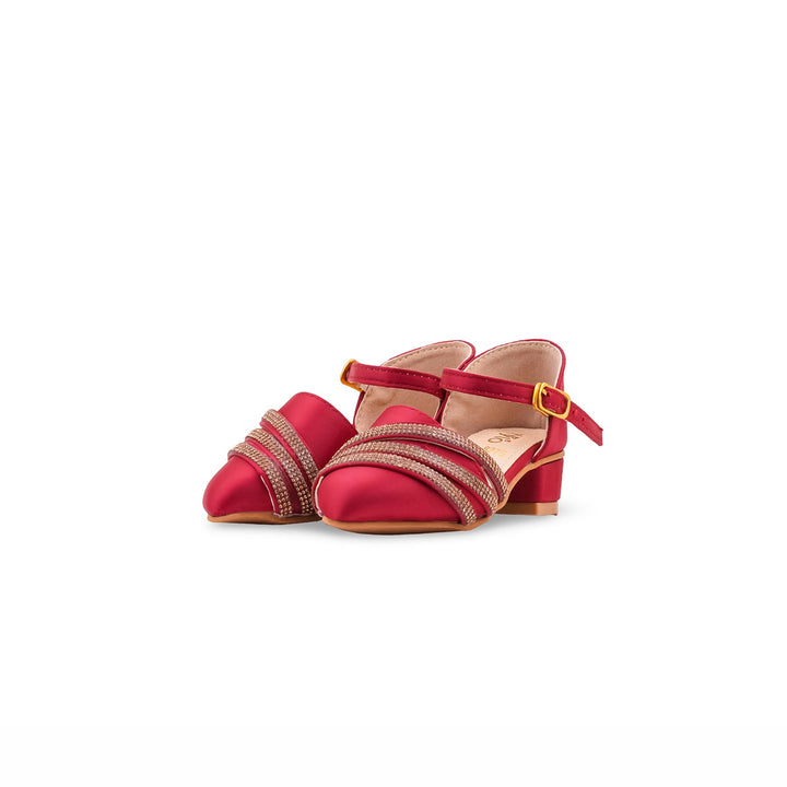 Girls Maroon Formal Pumps KD8275