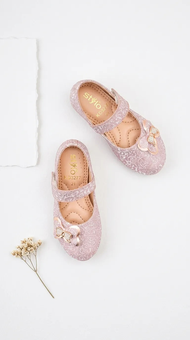 Girls Peach Fancy Pumps KD8277