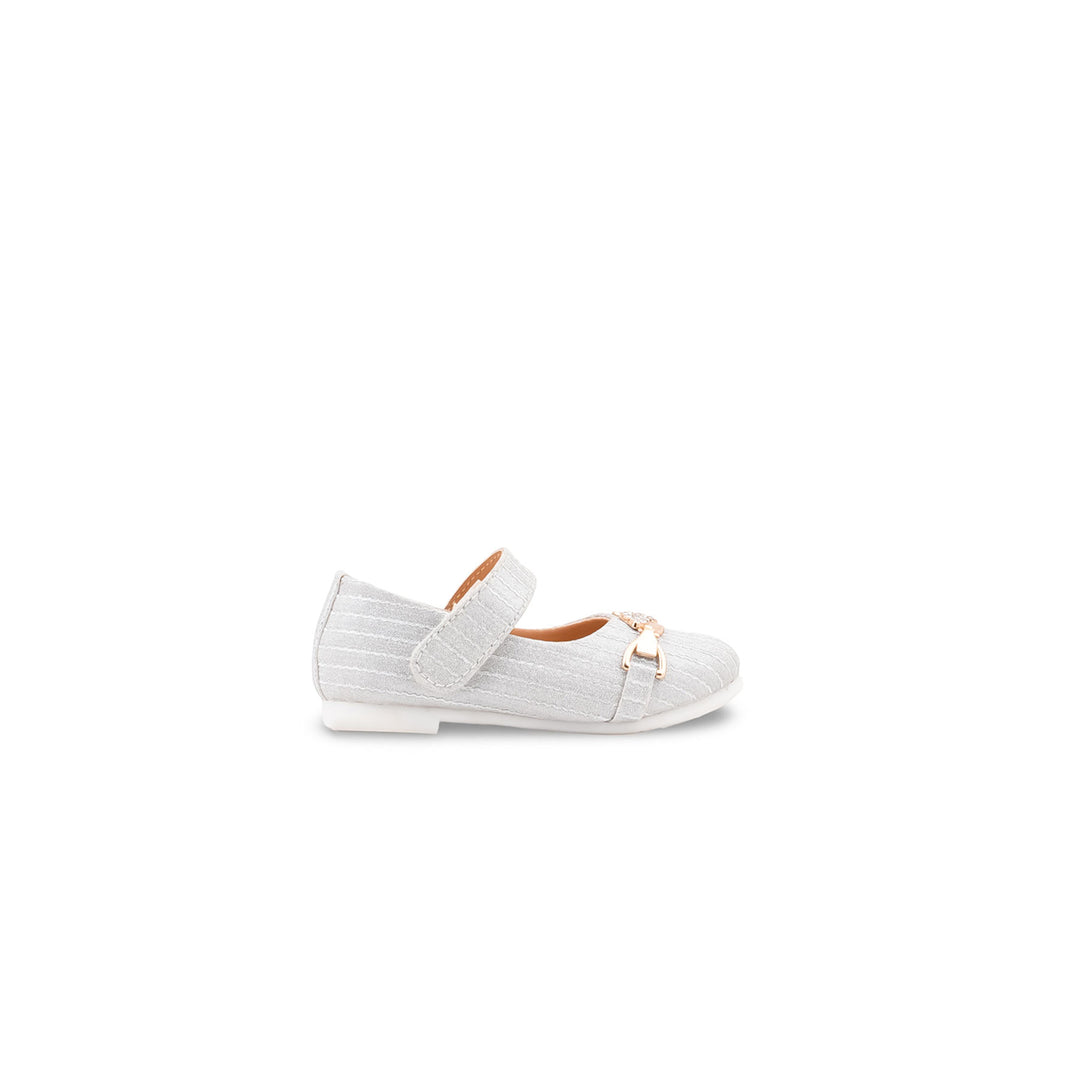 Girls Silver Fancy Pumps KD8278