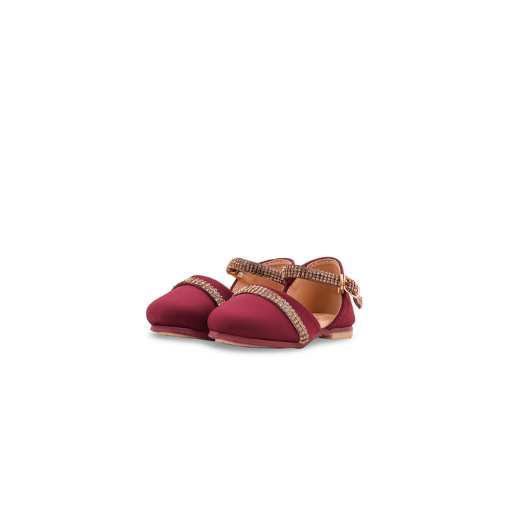 Girls Maroon Formal Pumps KD8280