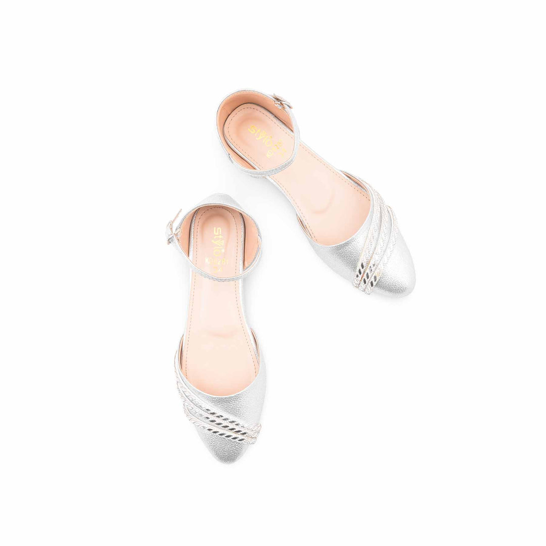 Girls Silver Fancy Pumps KD8281