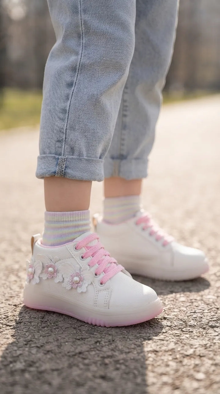 Girls White Casual Jogger KD8288