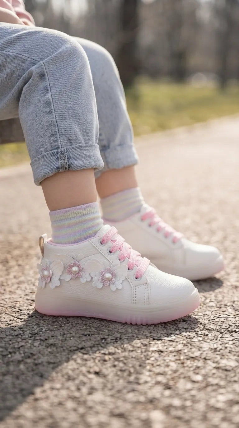 Girls White Casual Jogger KD8288