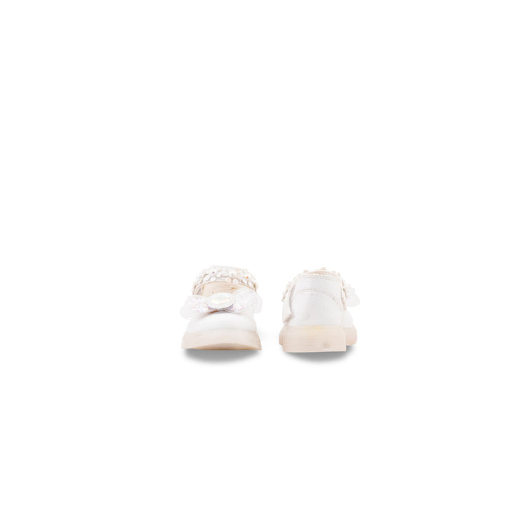 Girls White Formal Pumps KD8289
