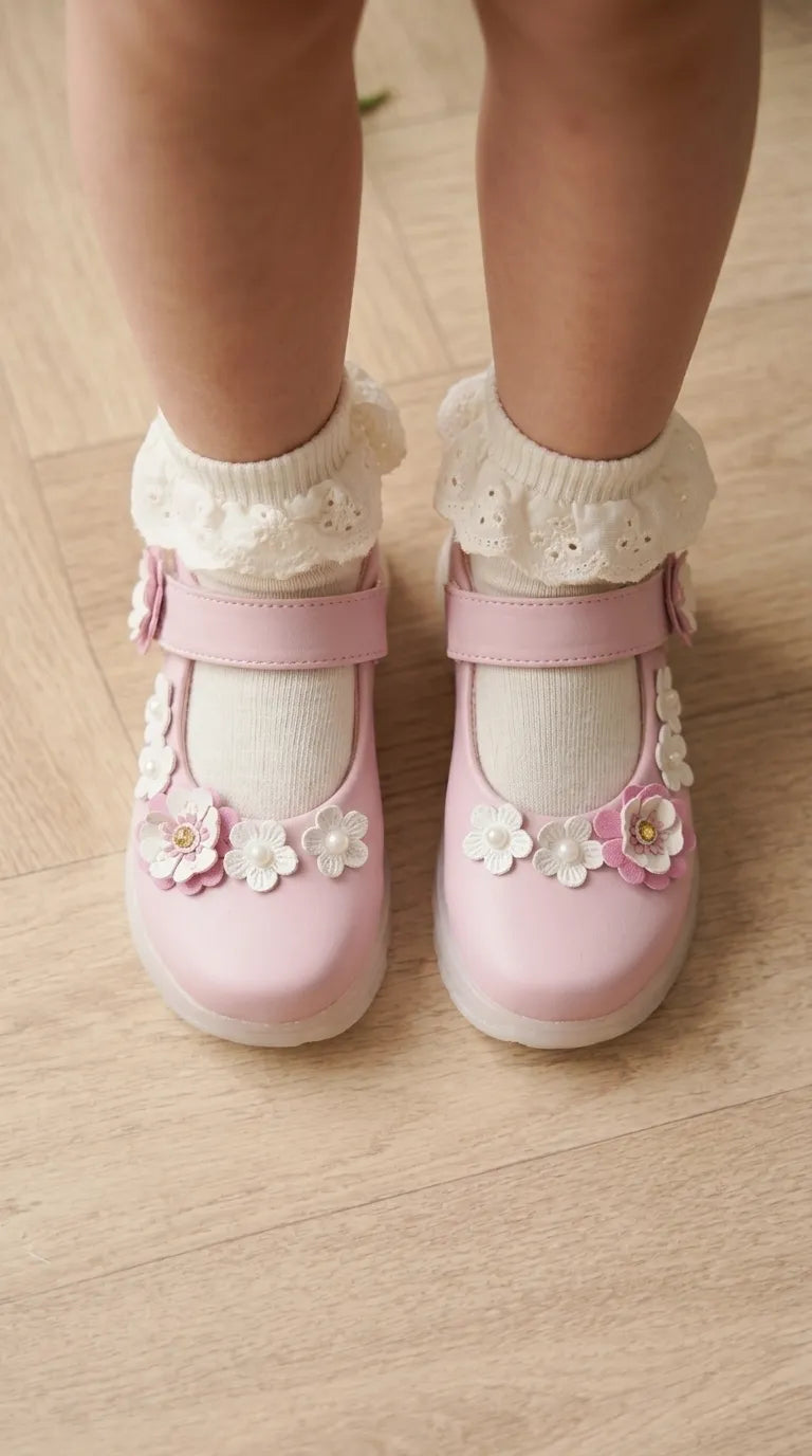 Girls Pink Casual Pumps KD8293