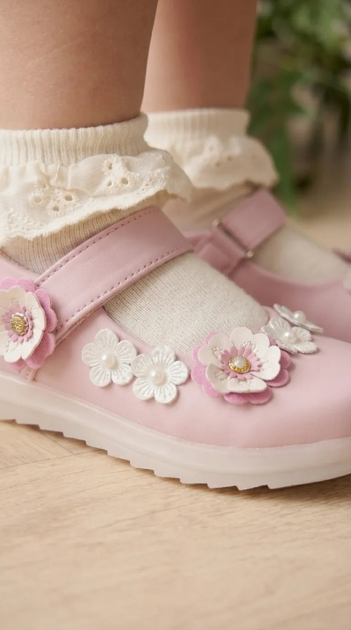 Girls Pink Casual Pumps KD8293
