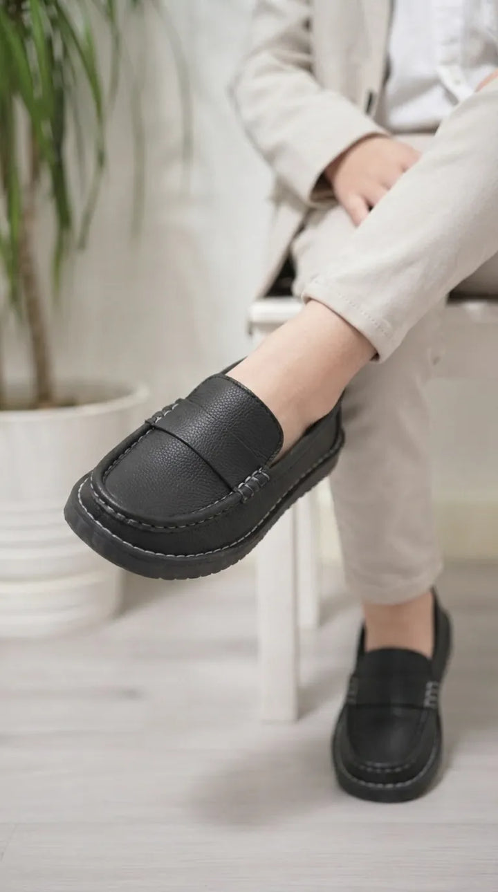 Boys Black Casual Moccasin KD8322