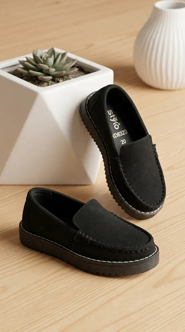 Boys Black Casual Moccasin KD8323