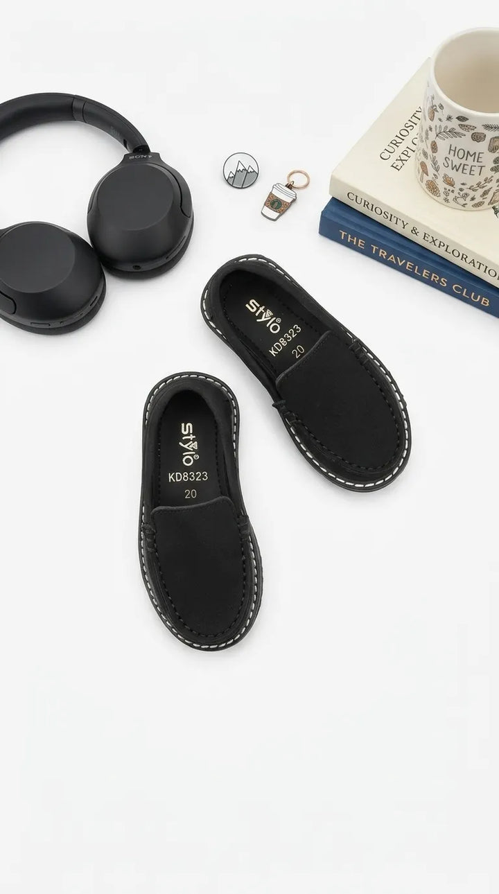 Boys Black Casual Moccasin KD8323