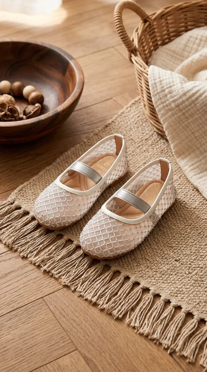 Girls White Fancy Pumps KD8346