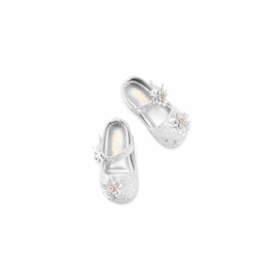 Girls Silver Fancy Pumps KD8381