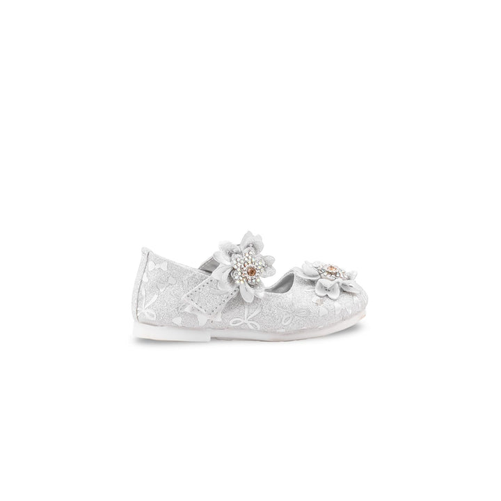Girls Silver Fancy Pumps KD8381