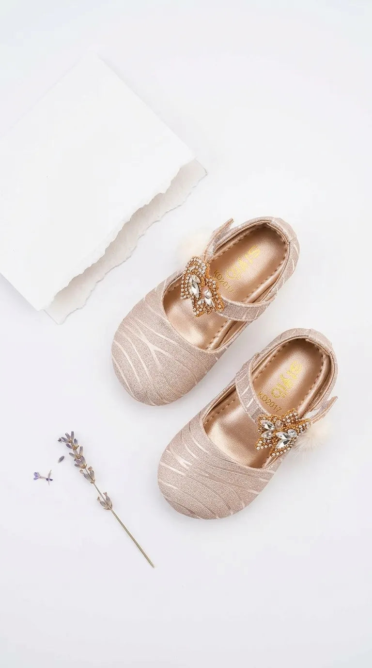 Girls Golden Fancy Pumps KD8382