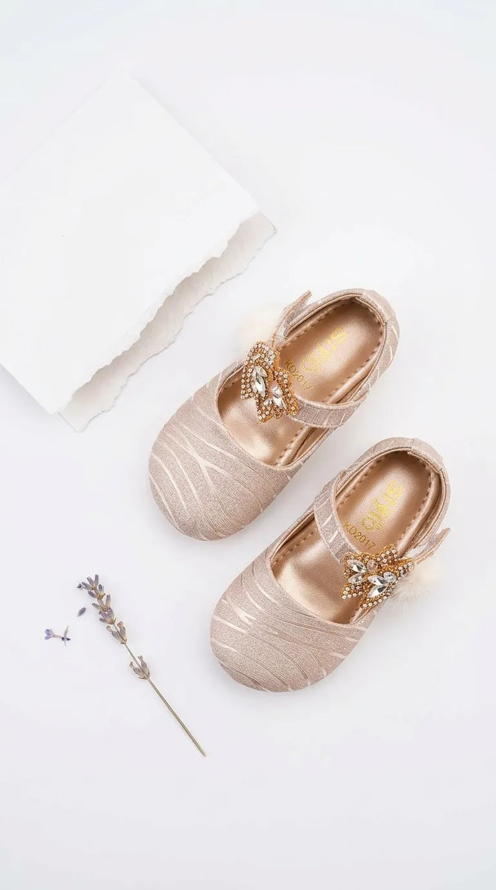 Girls Golden Fancy Pumps KD8382