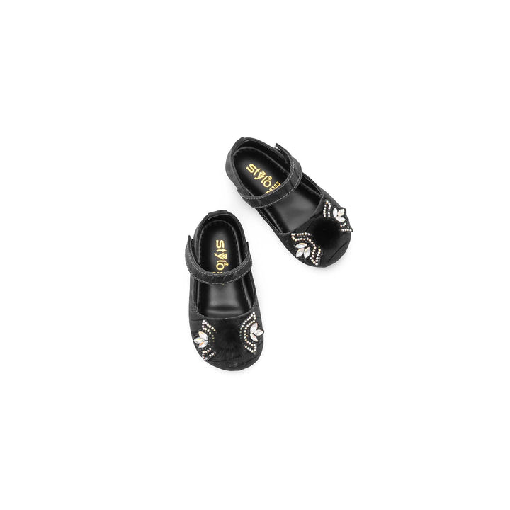 Girls Black Fancy Pumps KD8383