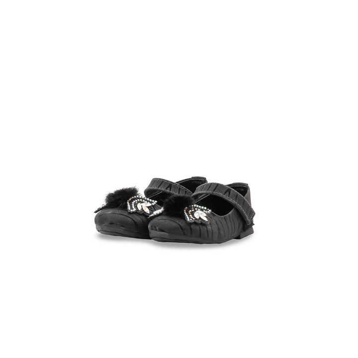 Girls Black Fancy Pumps KD8383