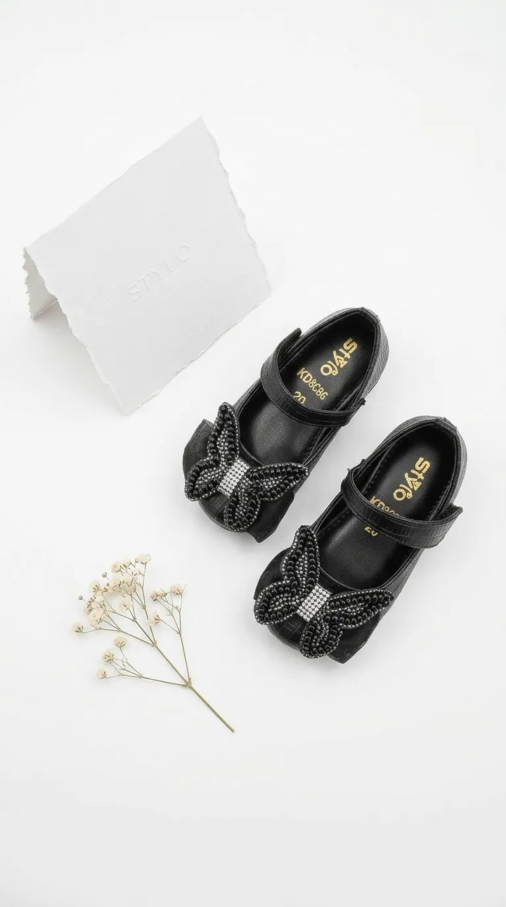 Girls Black Formal Pumps KD8386