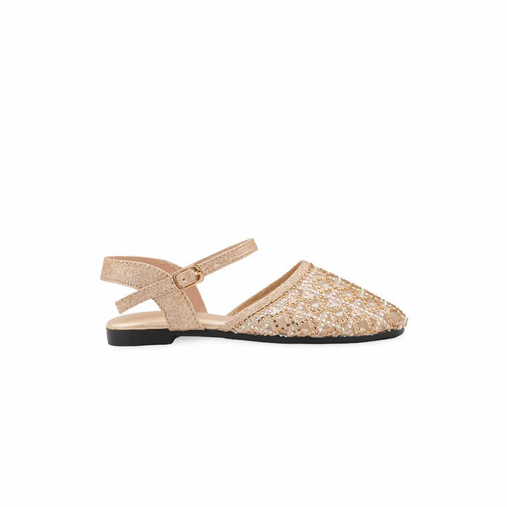Girls Golden Fancy Pumps KD8389