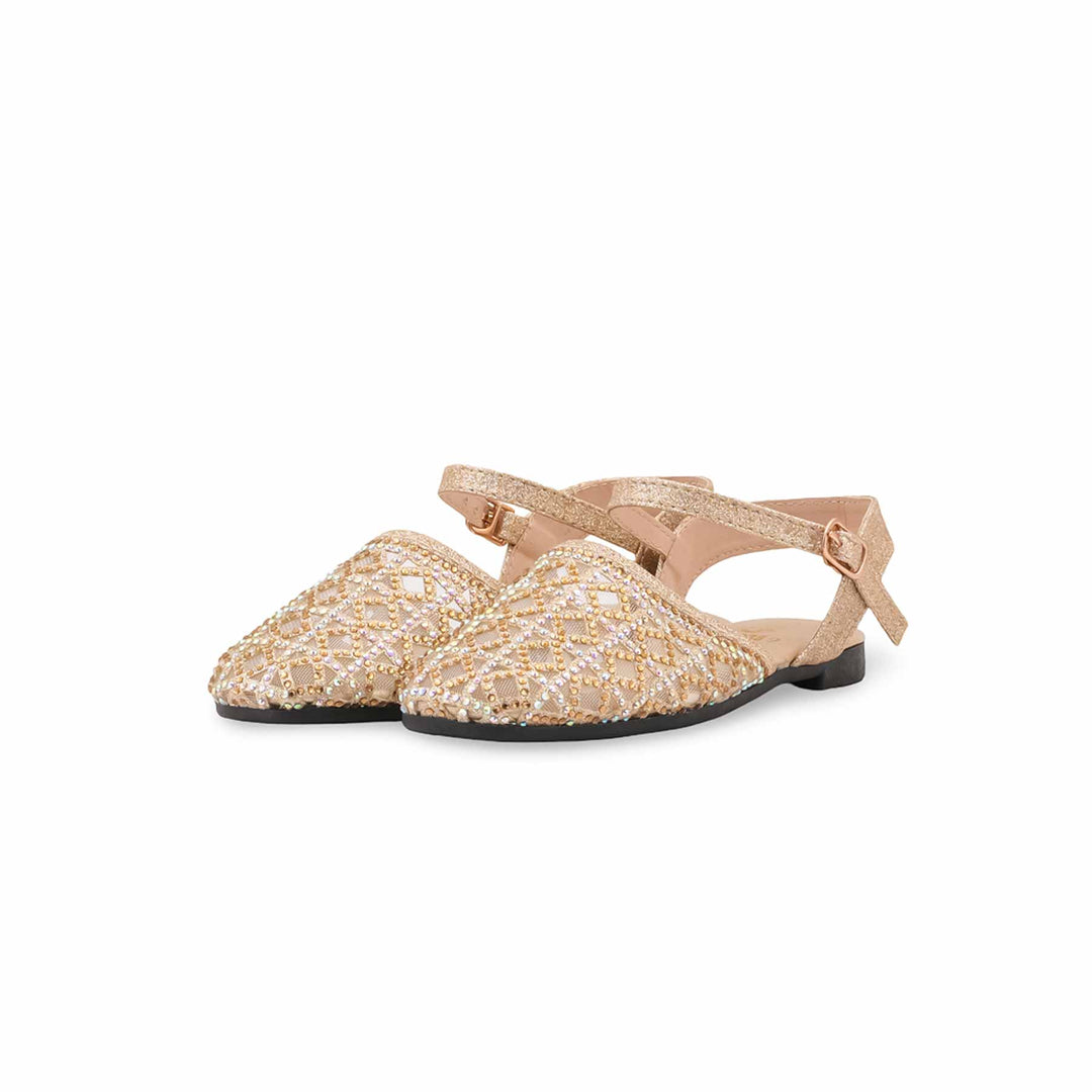 Girls Golden Fancy Pumps KD8389