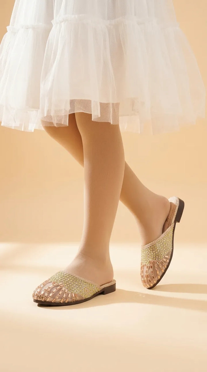 Girls Golden Fancy Pumps KD8390