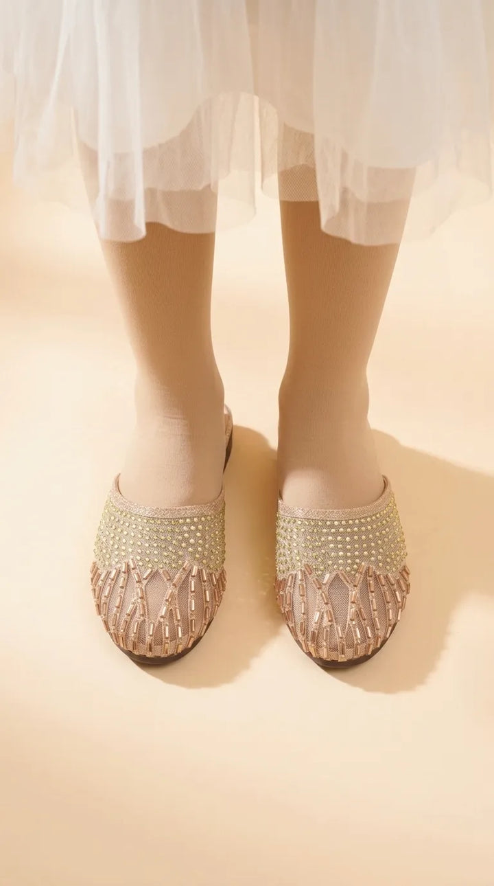 Girls Golden Fancy Pumps KD8390