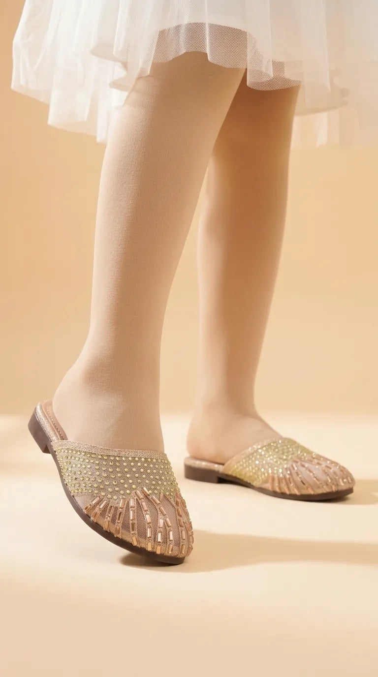 Girls Golden Fancy Pumps KD8390