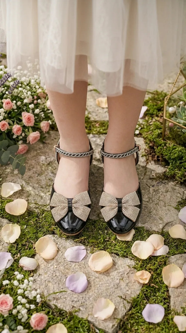 Girls Black Formal Pumps KD8393