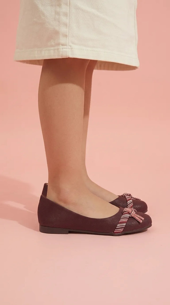 Girls Maroon Formal Pumps KD8397