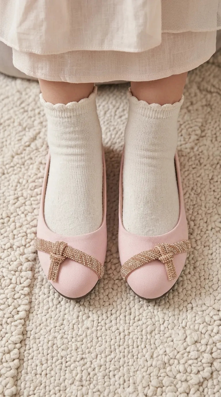 Girls Pink Formal Pumps KD8397