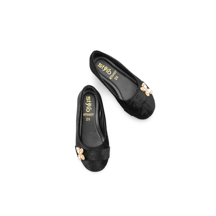 Girls Black Formal Pumps KD8407