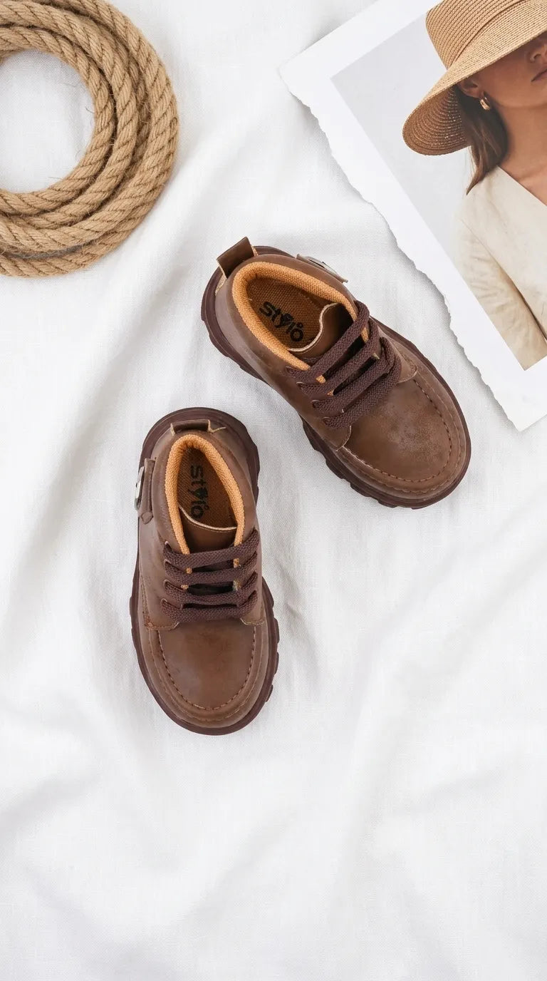 Boys Brown Formal Long Shoes KD8418