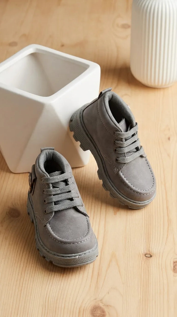 Boys Grey Formal Long Shoes KD8418