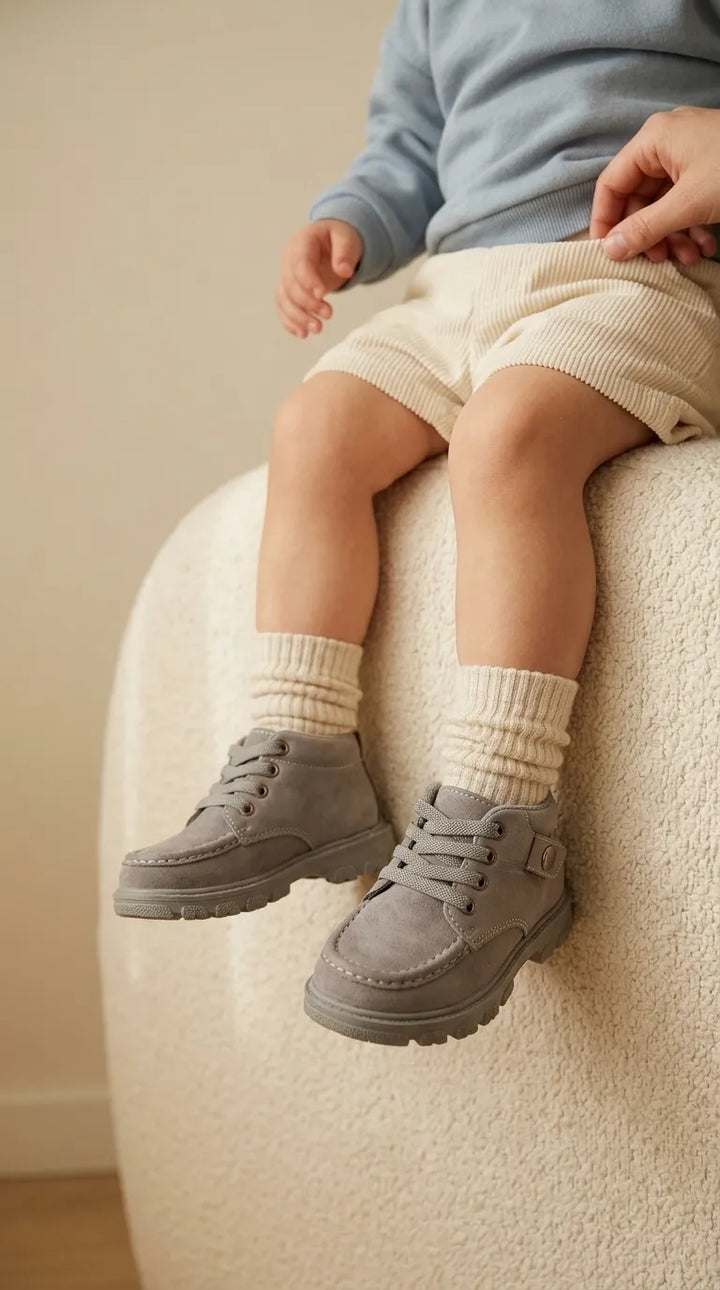 Boys Grey Formal Long Shoes KD8418