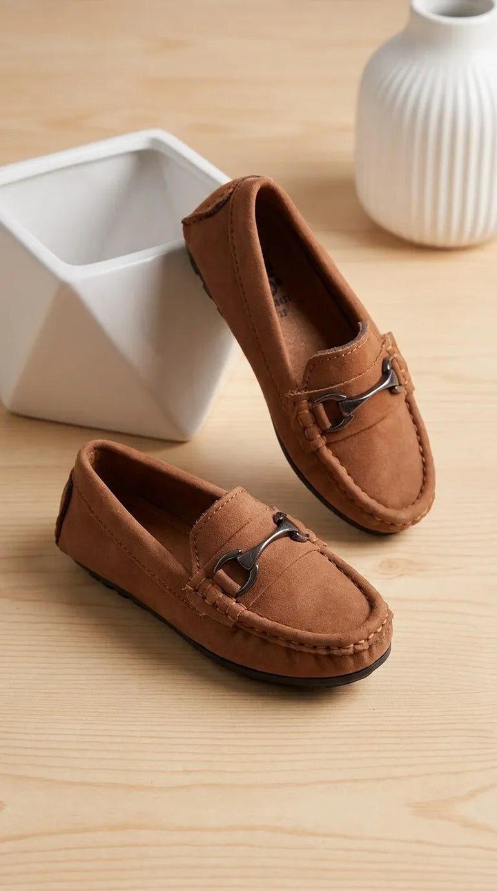 Boys Tan Formal Moccassin KD8451