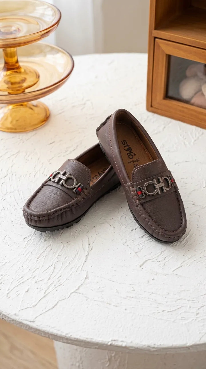 Boys Coffee Formal Moccasin KD8452