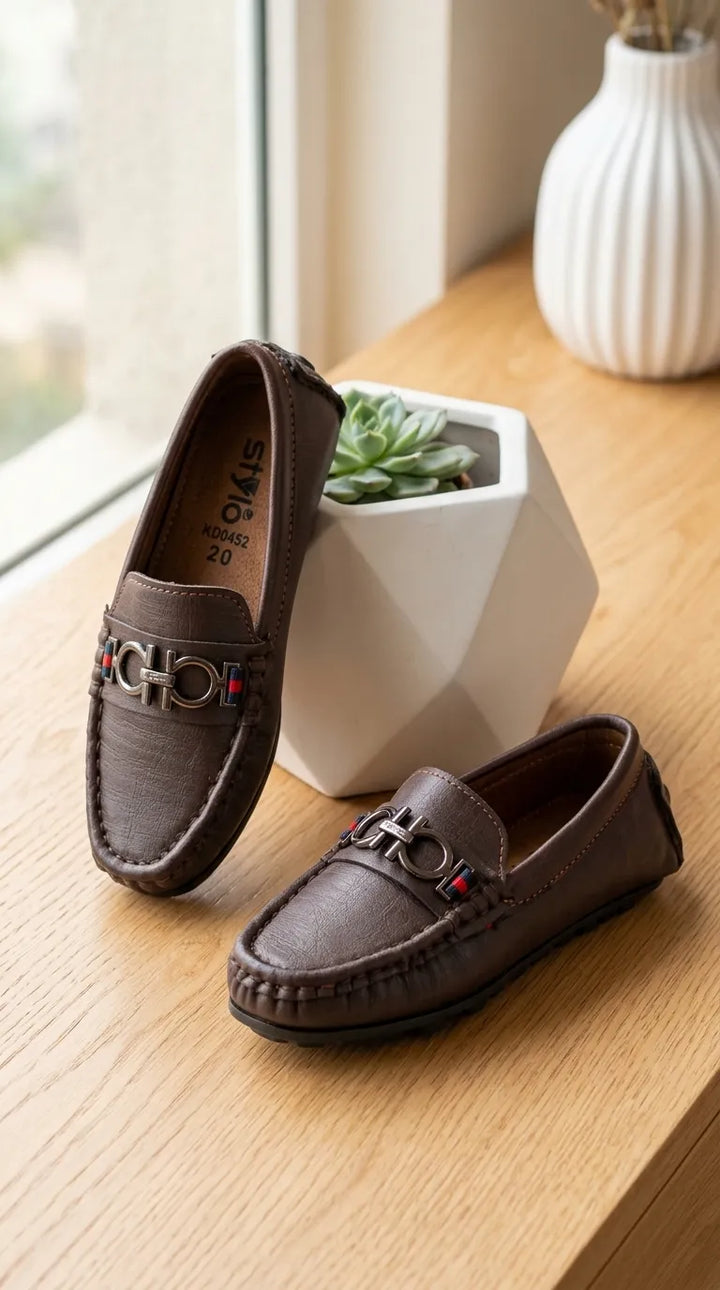 Boys Coffee Formal Moccasin KD8452