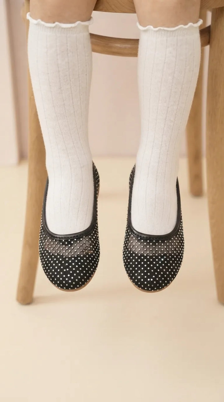 Girls Black Fancy Pumps KD8467
