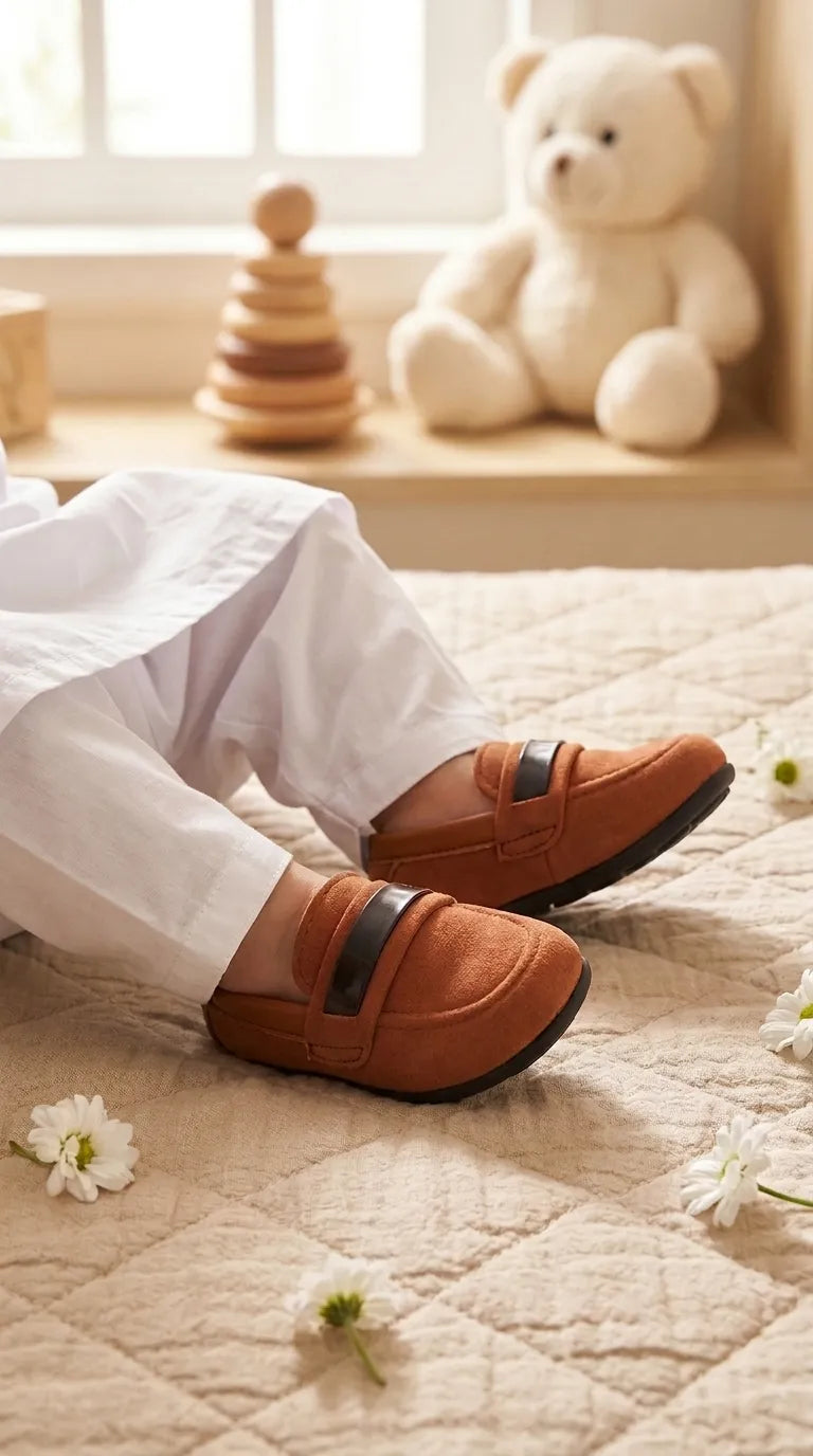 Boys Brown Formal Moccasin KD8497
