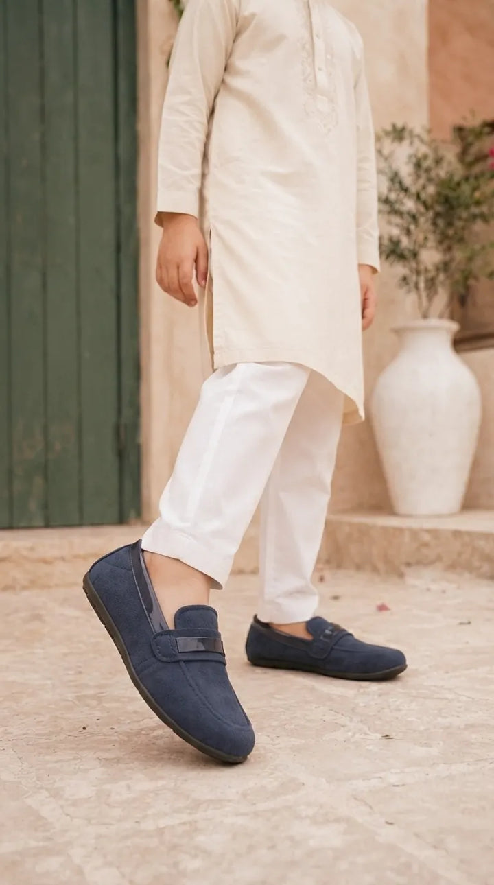 Boys Navy Formal Moccasin KD8497