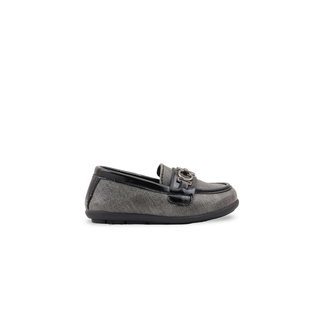 Boys Grey Formal Moccasin KD8499